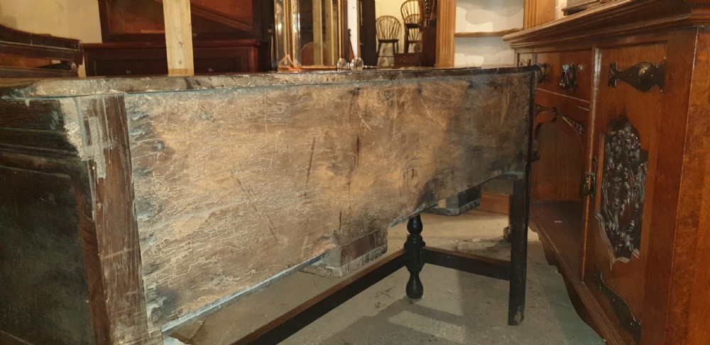 Late Georgian oak 3 drawer dresser base.  View VII