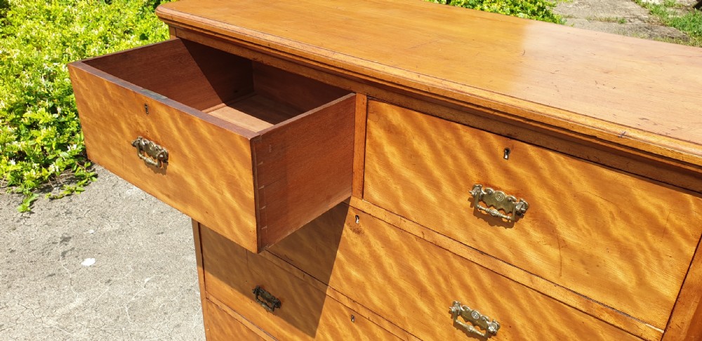 Victorian satinbirch chest of drawers.  View V