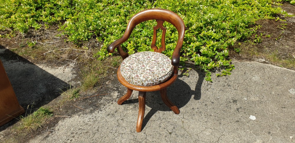 Victorian revolving cane seat desk armchair.  View V