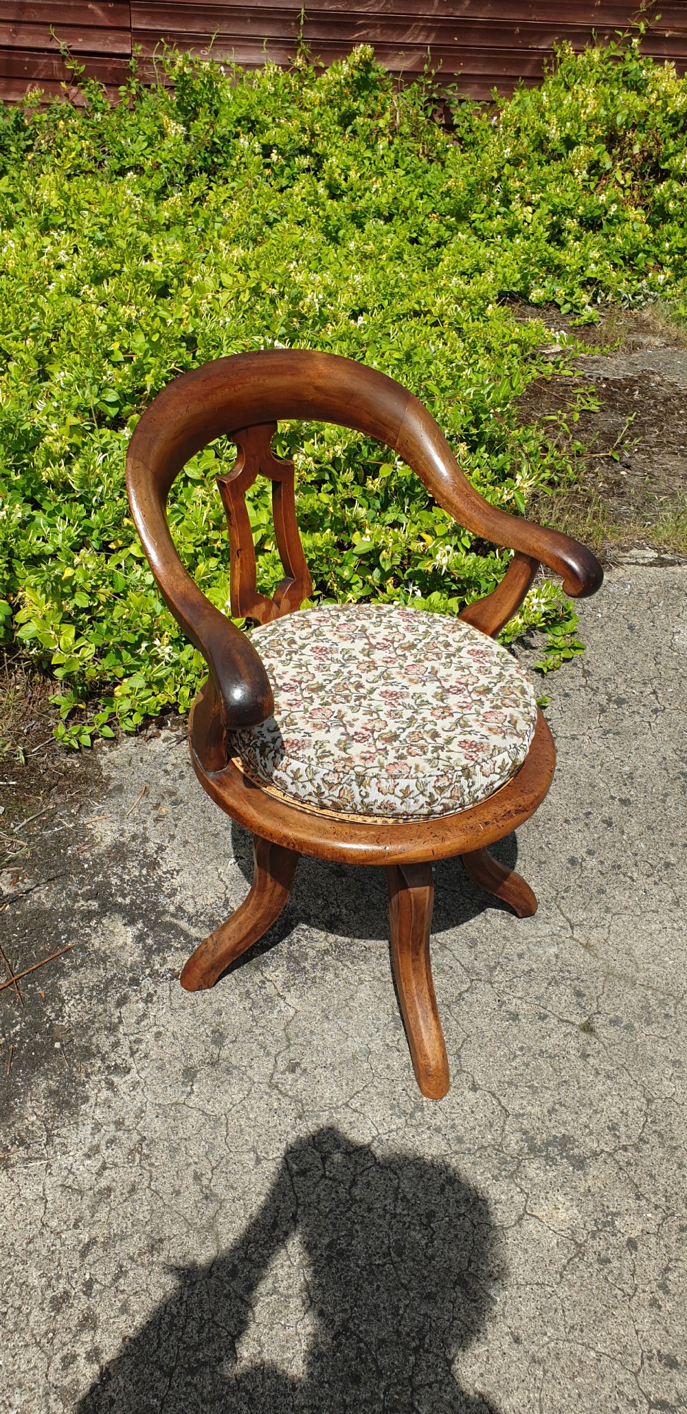 Victorian revolving cane seat desk armchair.  View VI