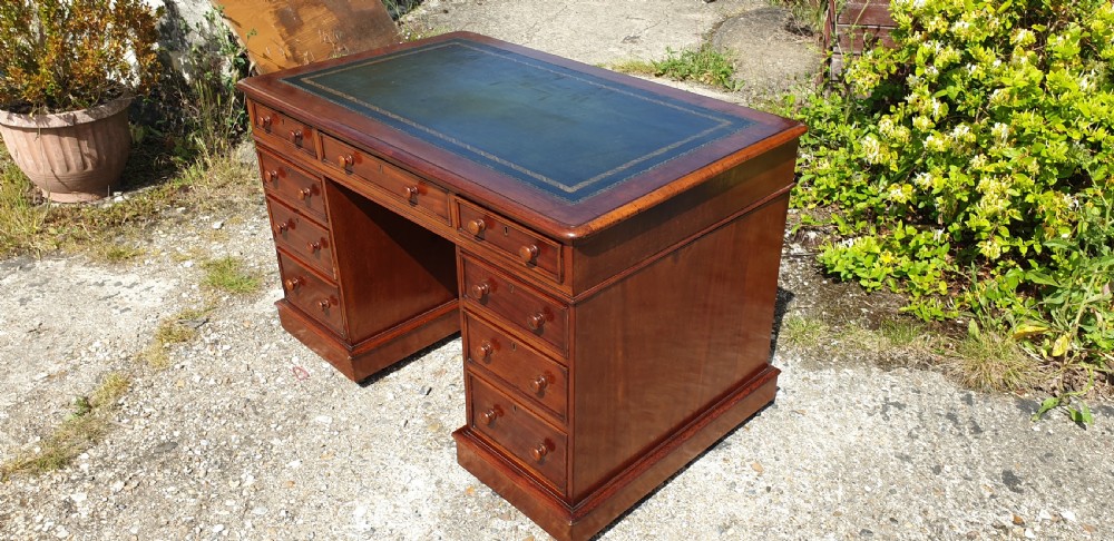Victorian mahogany pedestal desk  View V