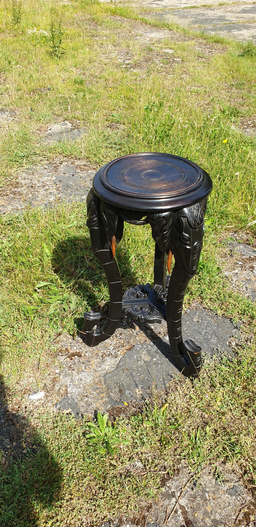 Late Victorian carved wood Elephant table. 