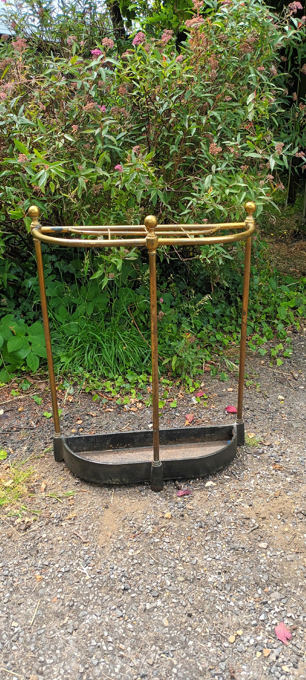 Victorian brass and iron stick and umbrella stand. View II