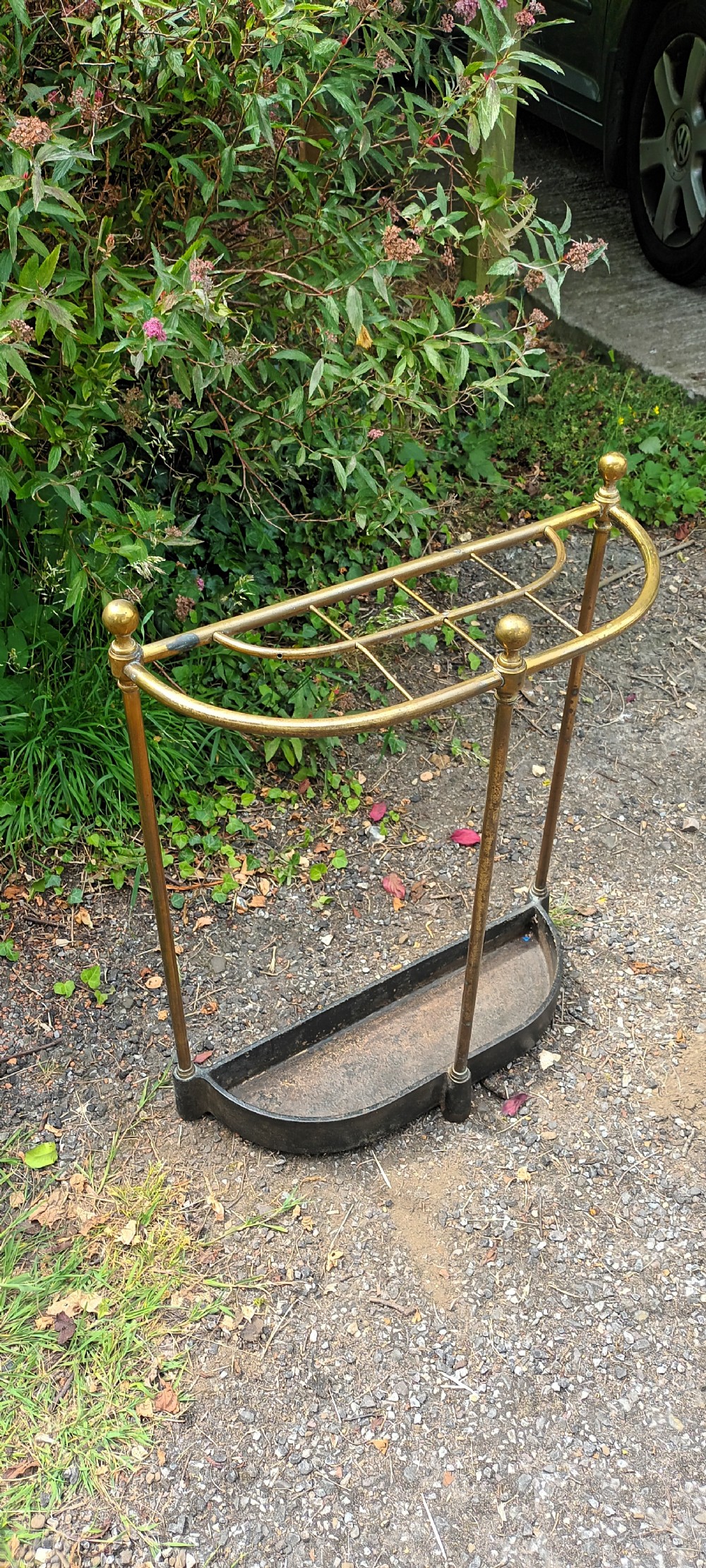 Victorian brass and iron stick and umbrella stand. View III