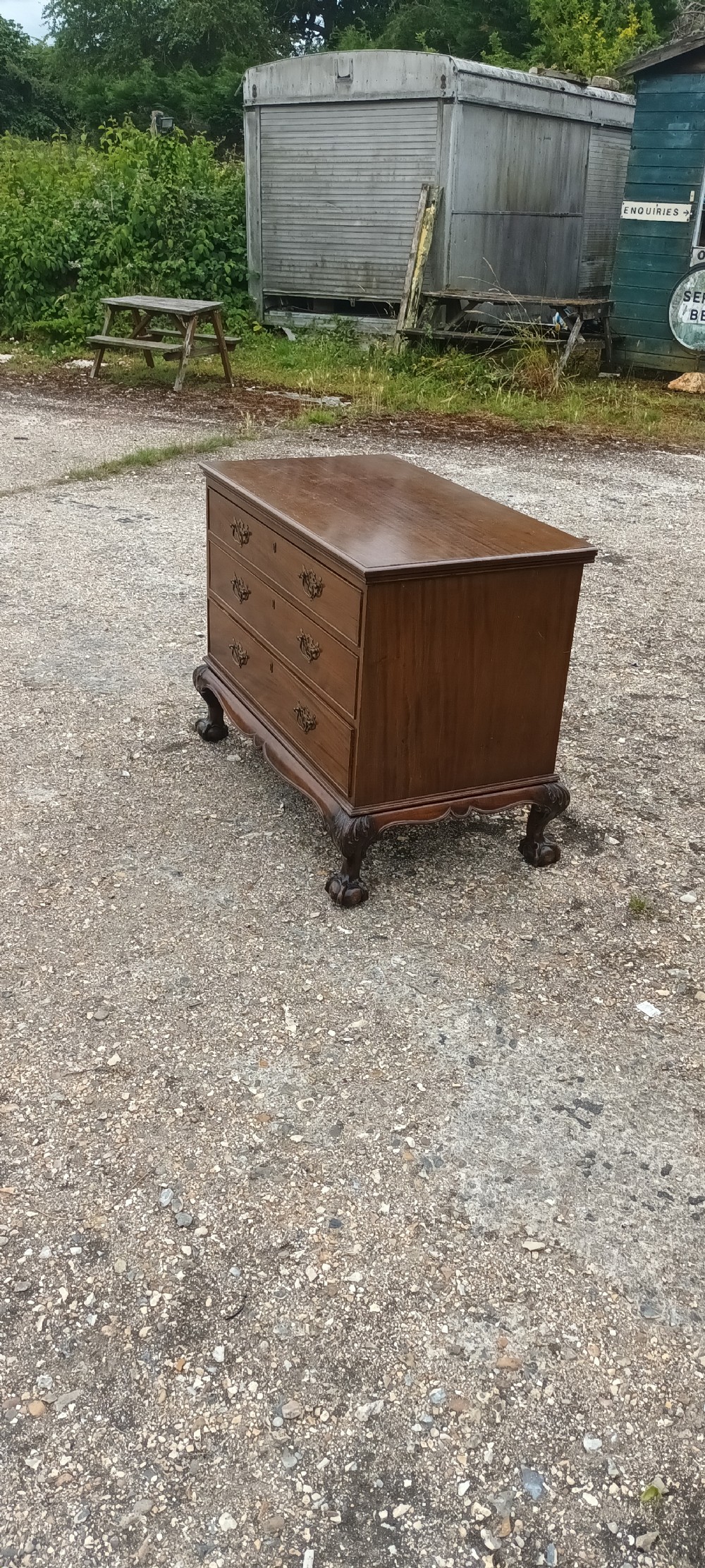 Scottish chest of 3 L drawers with makers stamp. View II