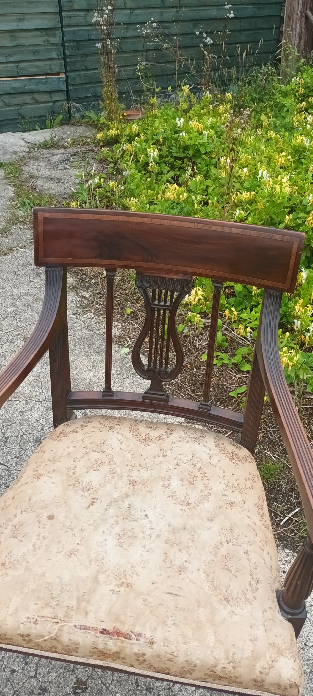 19th century inlaid mahogany desk armchair.  View II