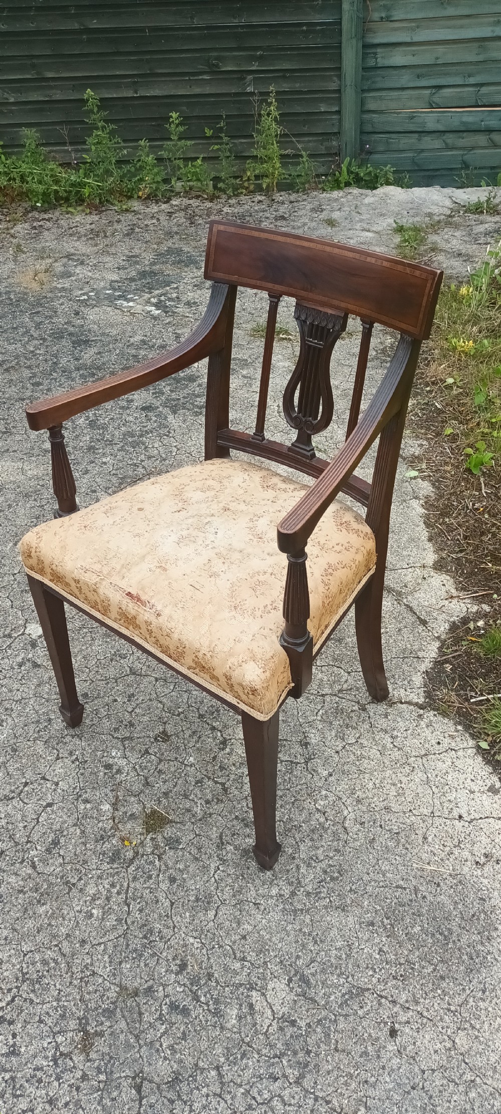 19th century inlaid mahogany desk armchair.  View III