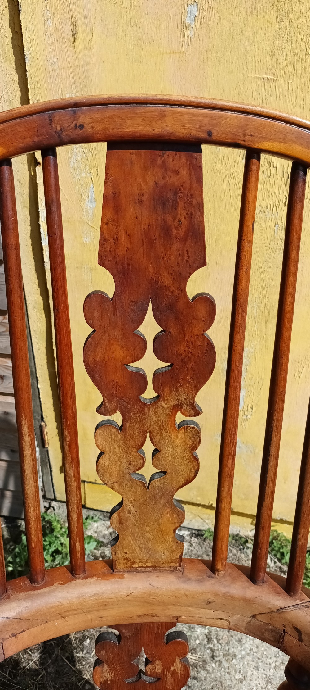 Victorian yew wood Windsor armchair. View IV