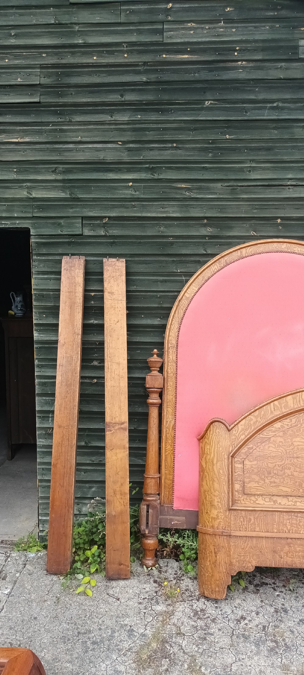 Victorian Hungarian ash double bed. View II