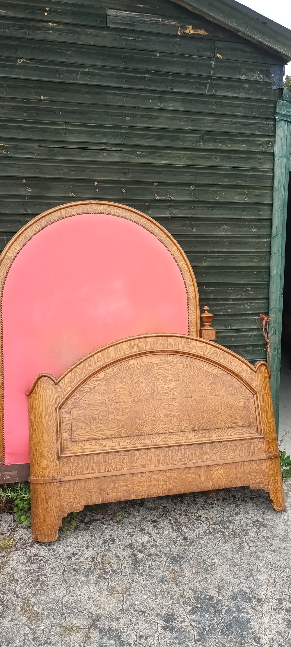 Victorian Hungarian ash double bed. View III