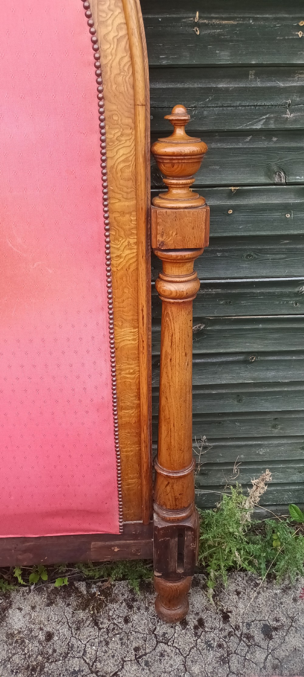 Victorian Hungarian ash double bed. View IV