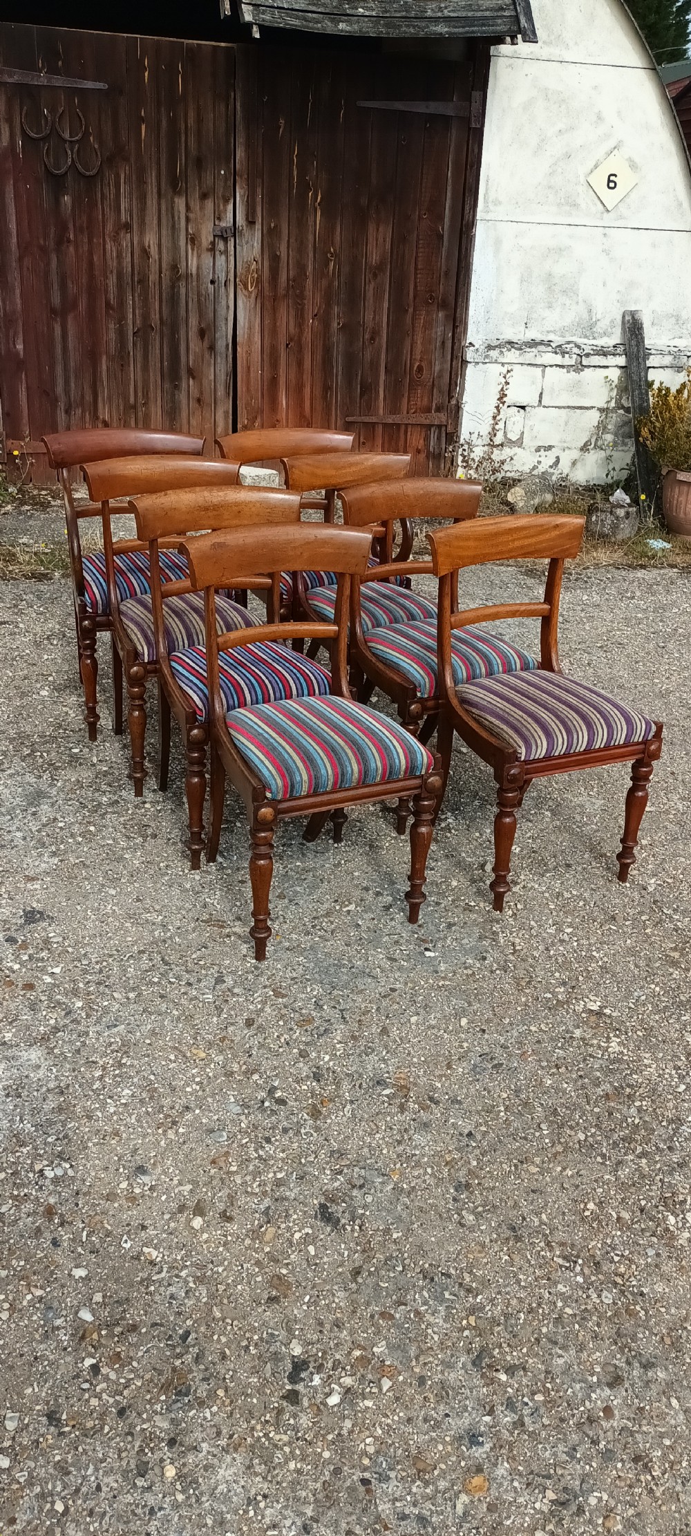 Set of 8 early Victorian Dining Chairs. 