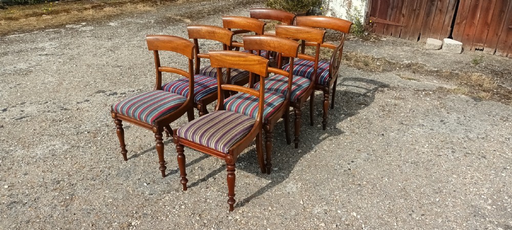 Set of 8 early Victorian Dining Chairs.  View IV