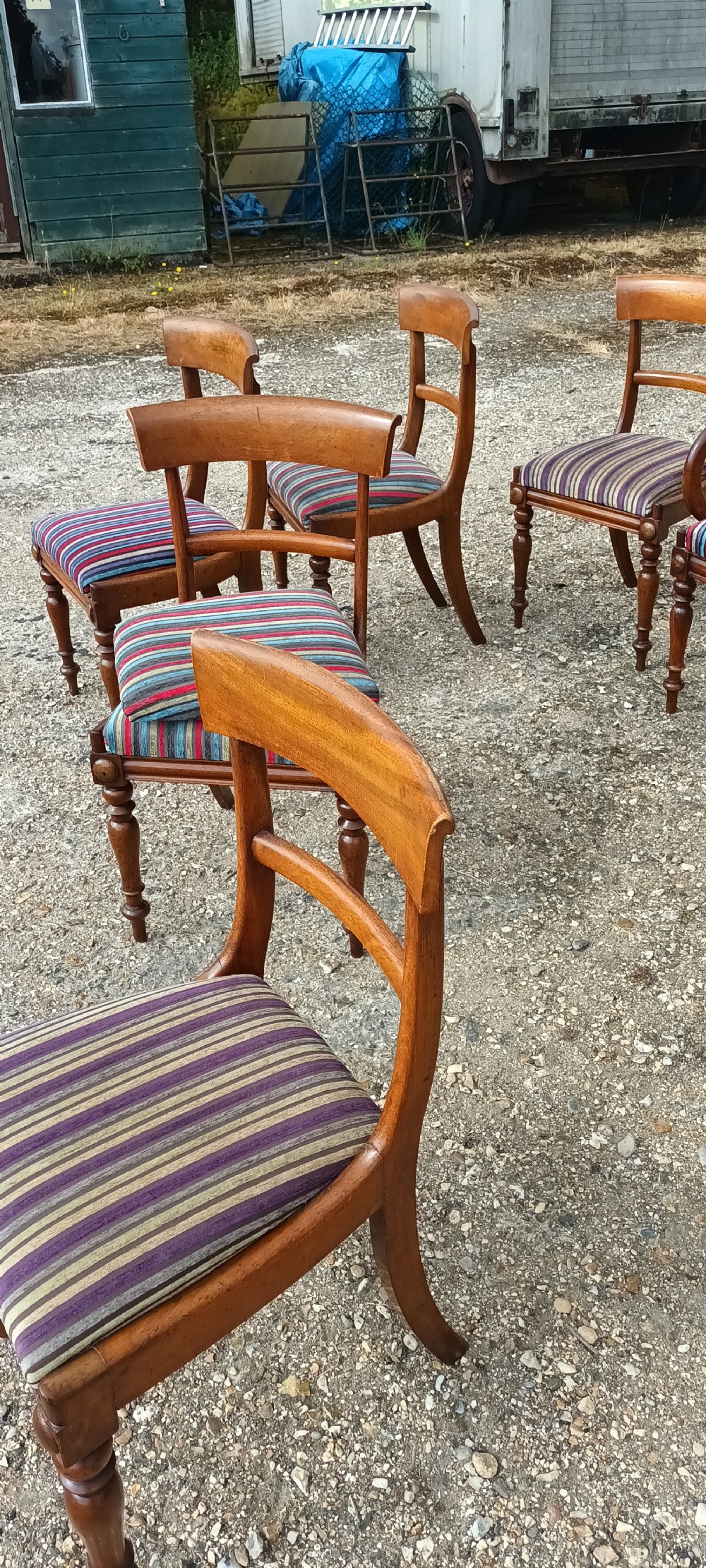 Set of 8 early Victorian Dining Chairs.  View VI
