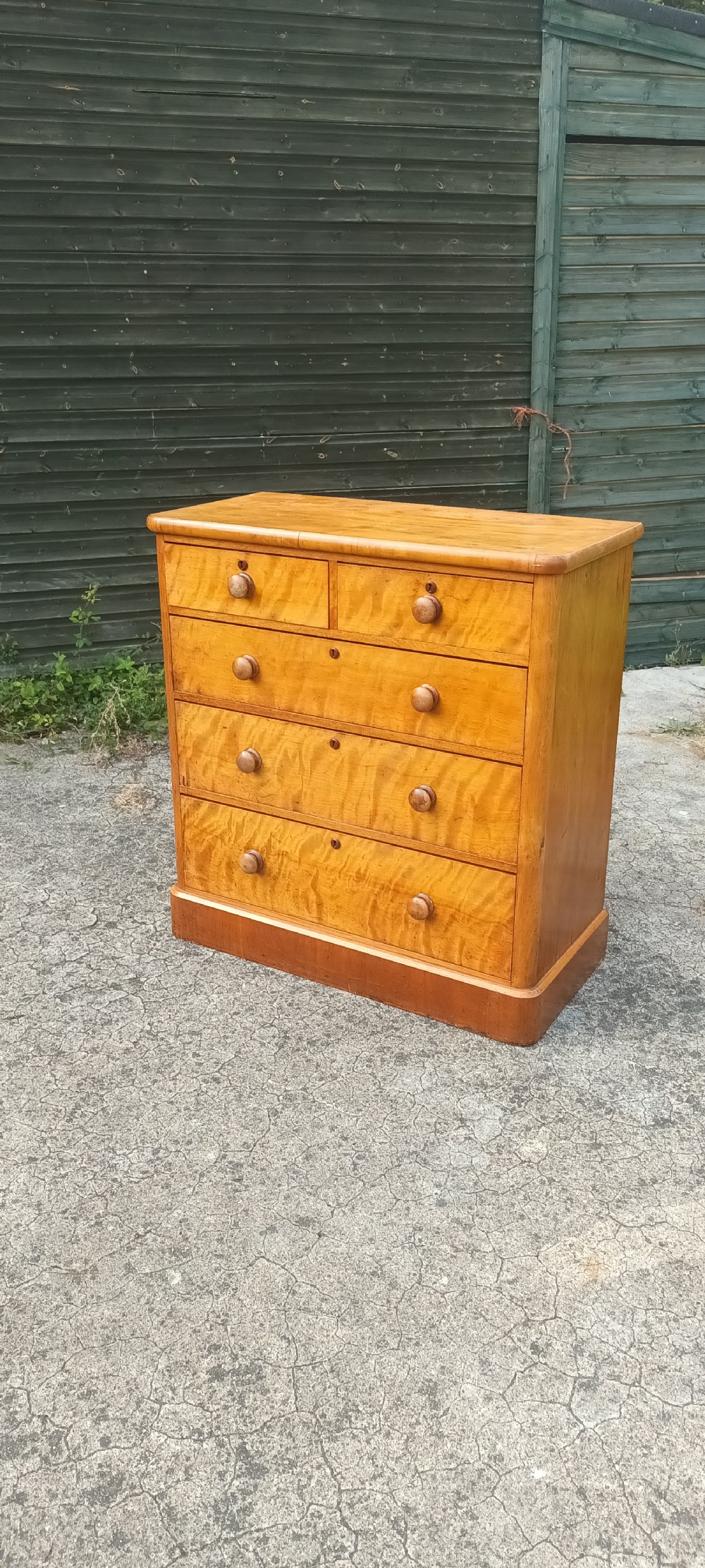 Mid Victorian satinbirch chest of drawers. View II