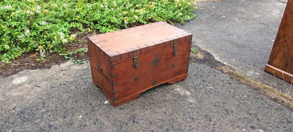 Indian fitted metal bound trunk. View II