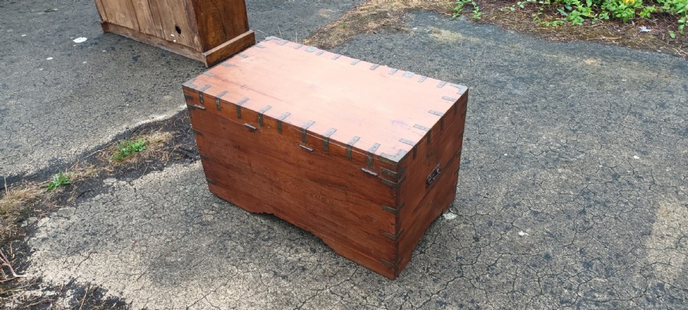 Indian fitted metal bound trunk. View III