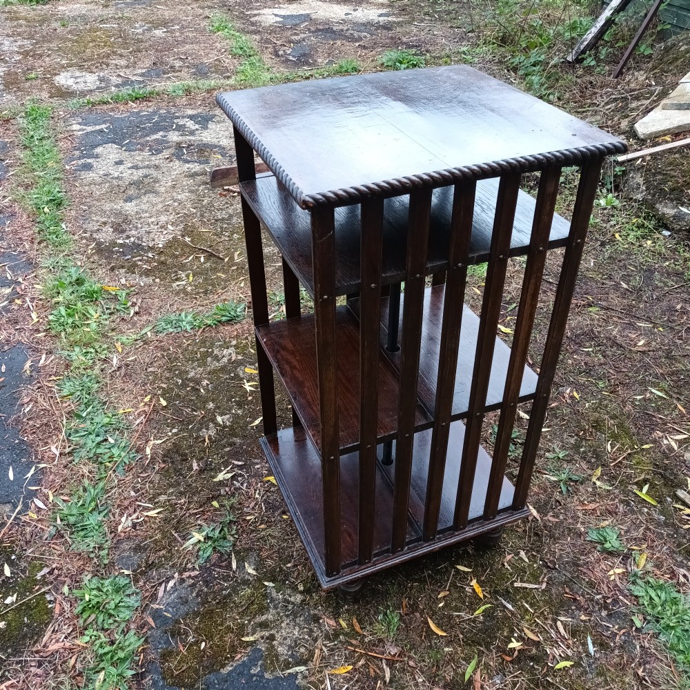 Early 20th century oak revolving bookcase.  View II