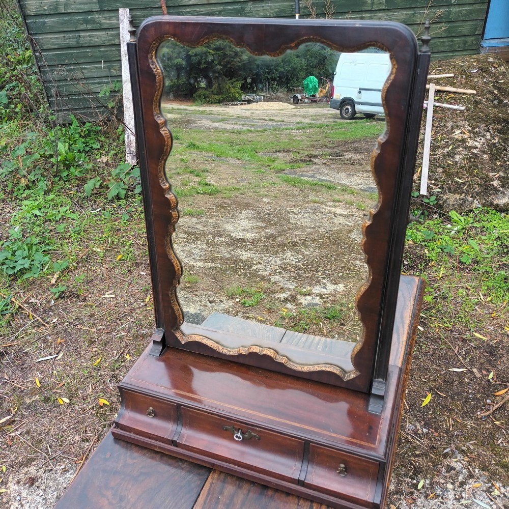 Georgian 3 drawer dressing mirror.  View II