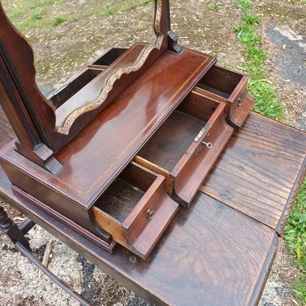 Georgian 3 drawer dressing mirror.  View III