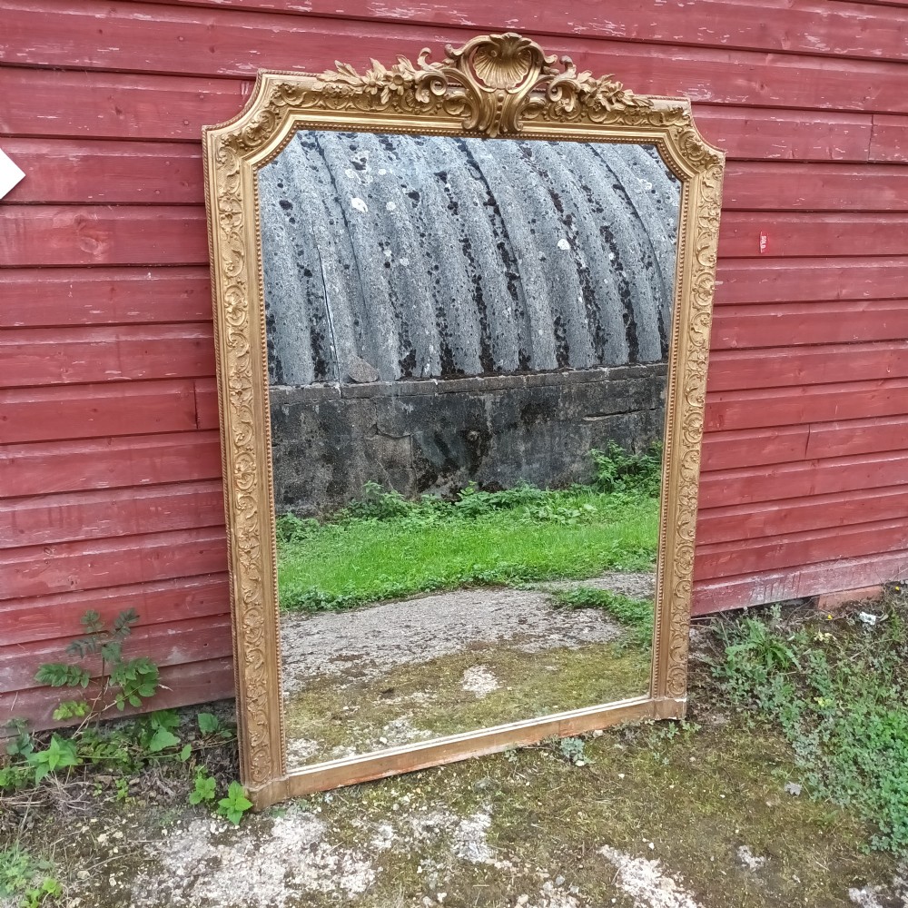 Late 19th century gilt framed wall mirror. 