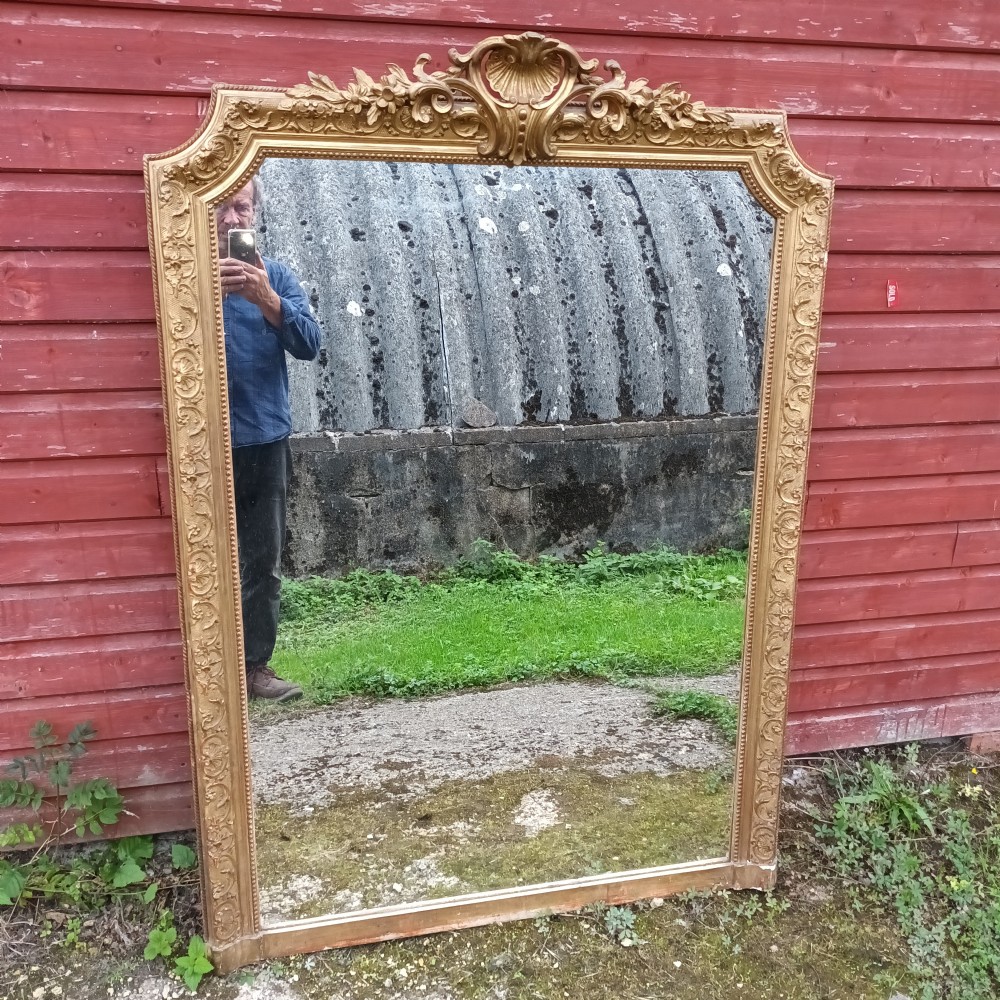 Late 19th century gilt framed wall mirror.  View II