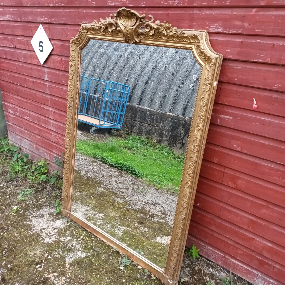 Late 19th century gilt framed wall mirror.  View IX