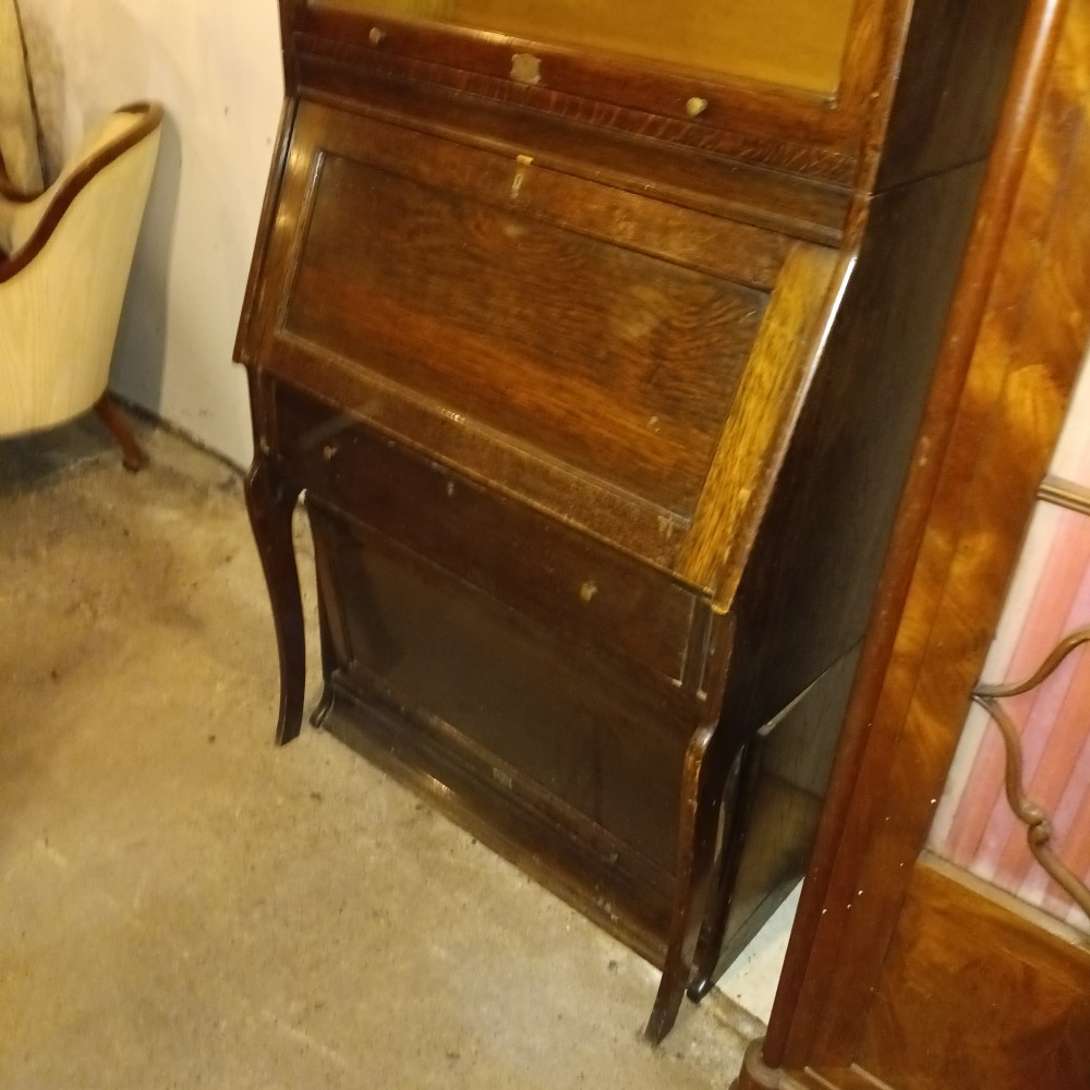 Oak sectional Globe Wernicke style bureau bookcase.  View II