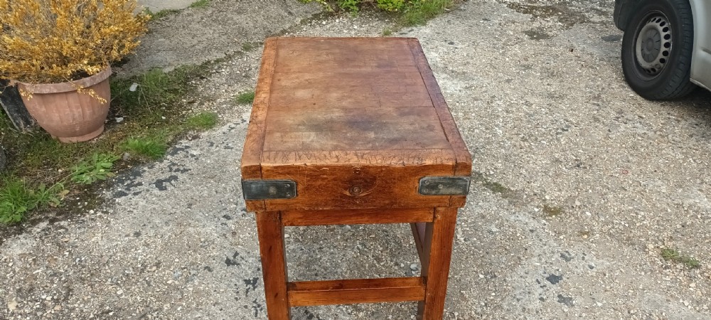 Butchers block on stand.  View III