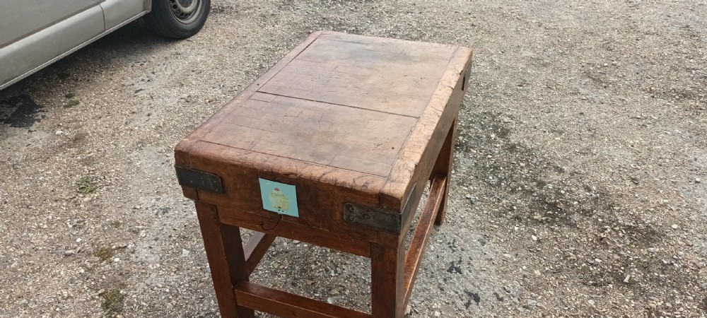 Butchers block on stand.  View IV