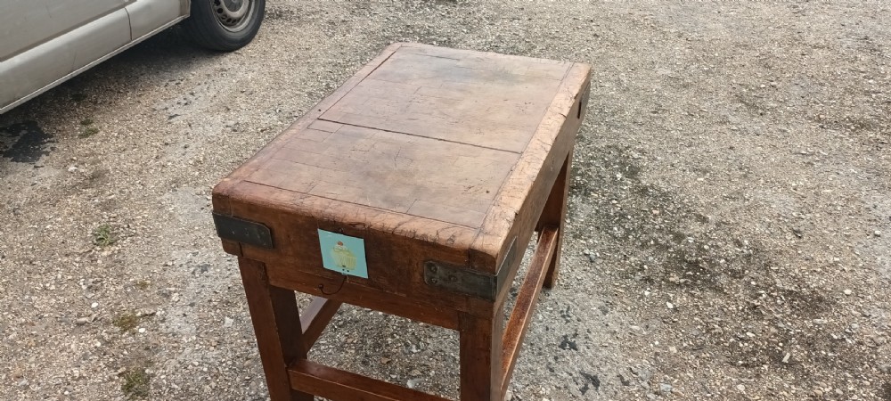 Butchers block on stand.  View VI