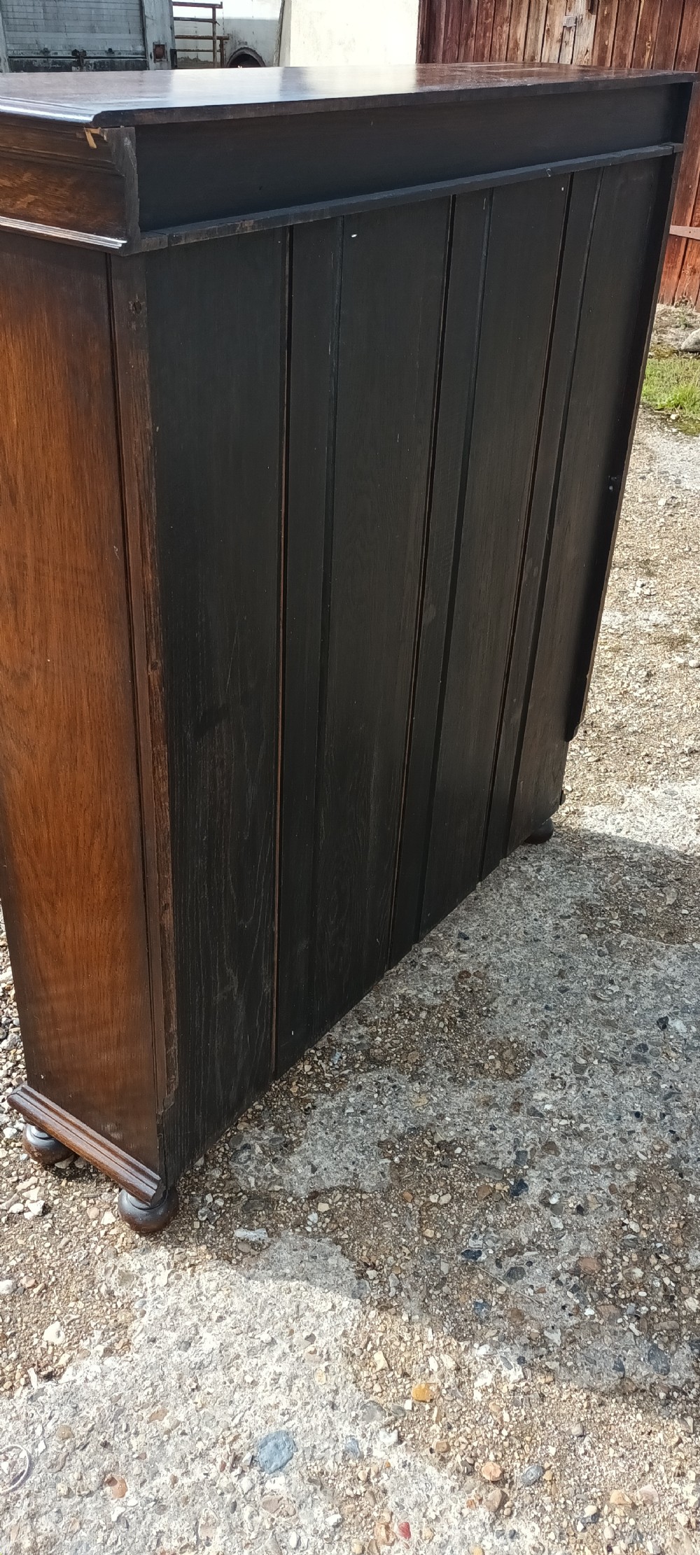 Good practical oak open front bookcase.  View V