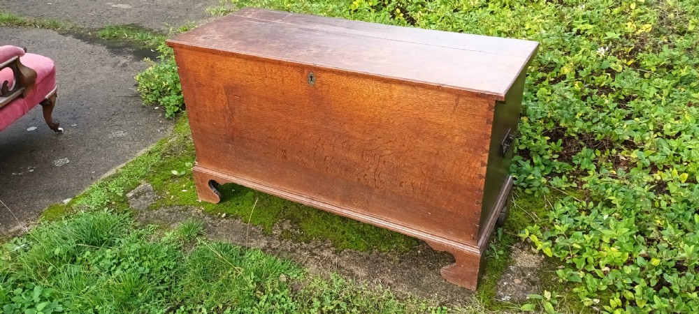 Good Regency oak blanket chest. View II