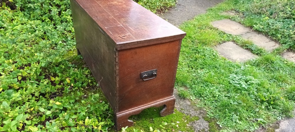 Good Regency oak blanket chest. View IV