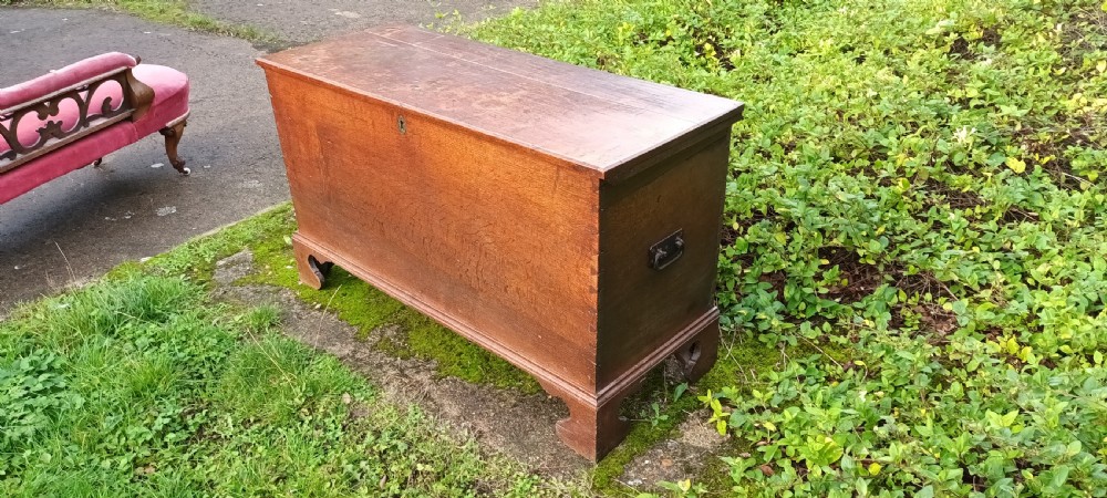 Good Regency oak blanket chest. View VIII