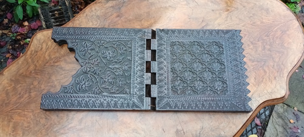 Nicely carved folding Eastern Koran stand. View IV