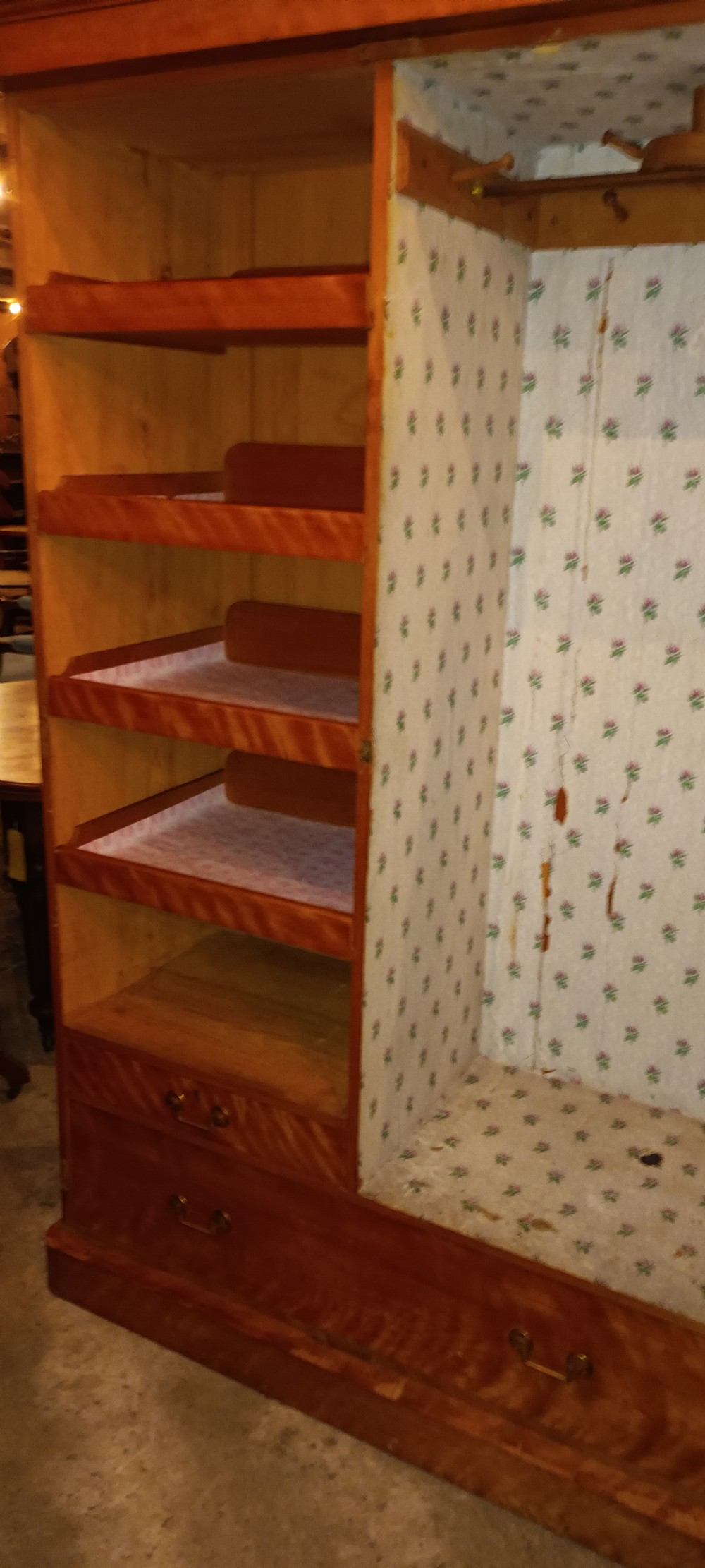 Victorian satinbirch 2 door wardrobe.  View IV
