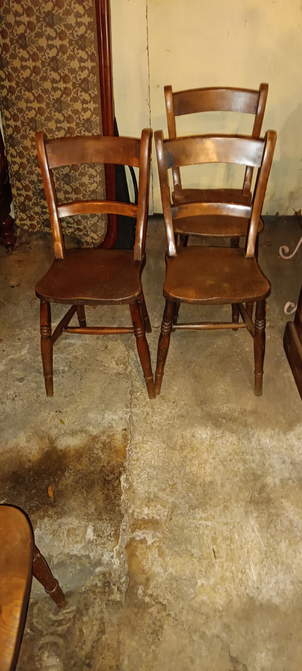 Set of 6 Edwardian Windsor bar back kitchen chairs. View IV