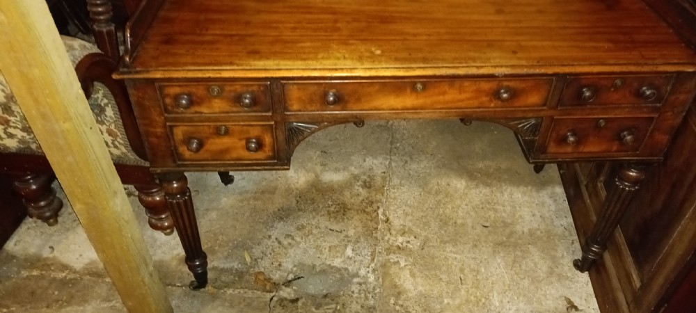 Victorian mahogany 5 drawer writing table. View II