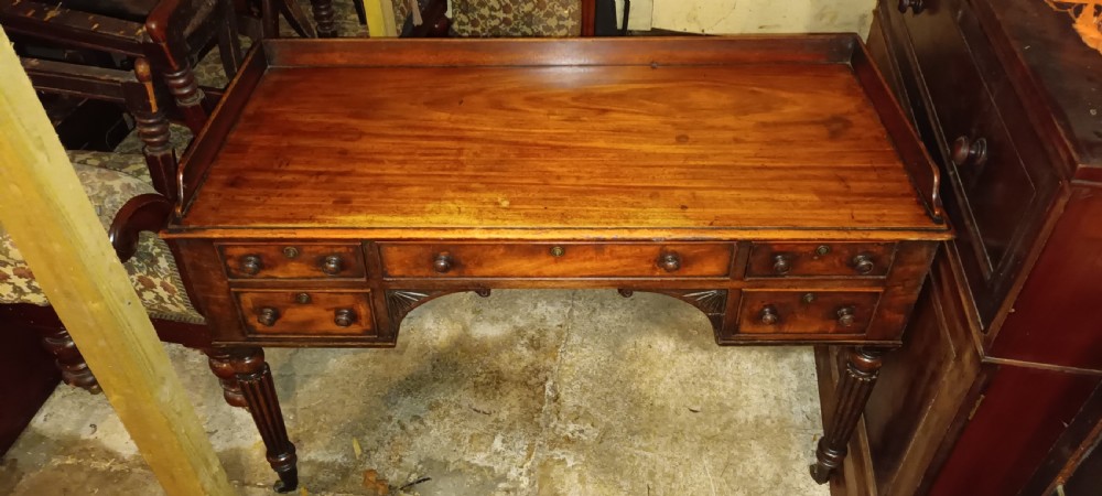 Victorian mahogany 5 drawer writing table. View III