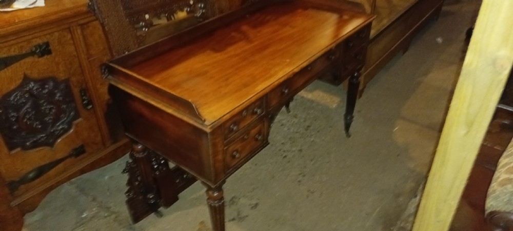 Victorian mahogany 5 drawer writing table. View IV