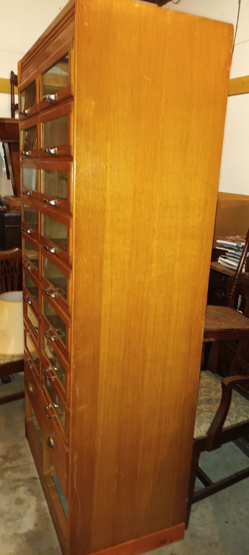 Oak haberdashery cabinet.  View II