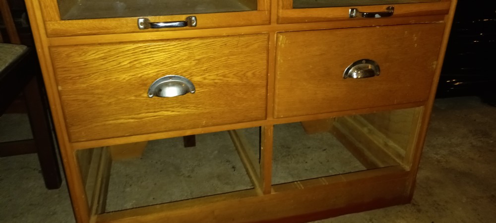 Oak haberdashery cabinet.  View V