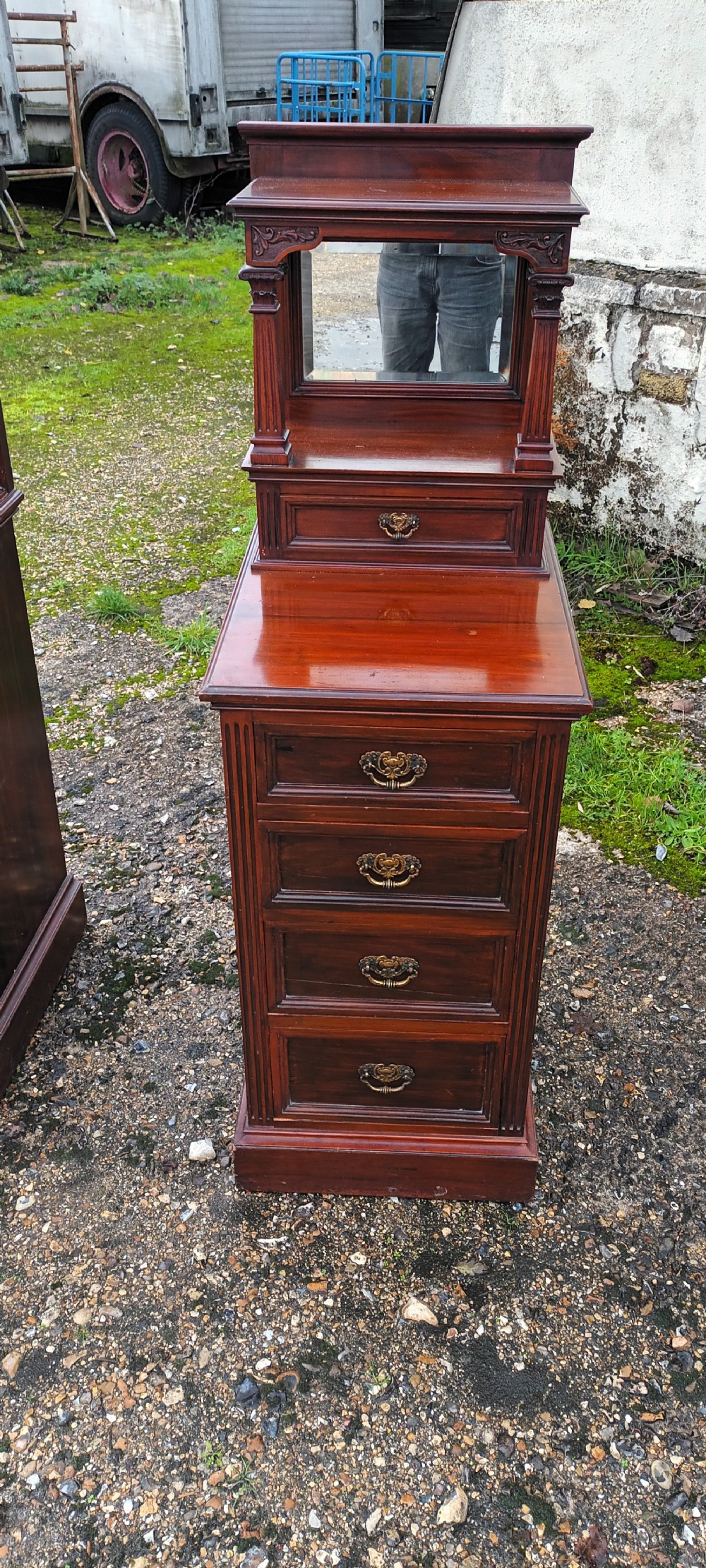 Pair of large Late Victorian bedside chests. View IV