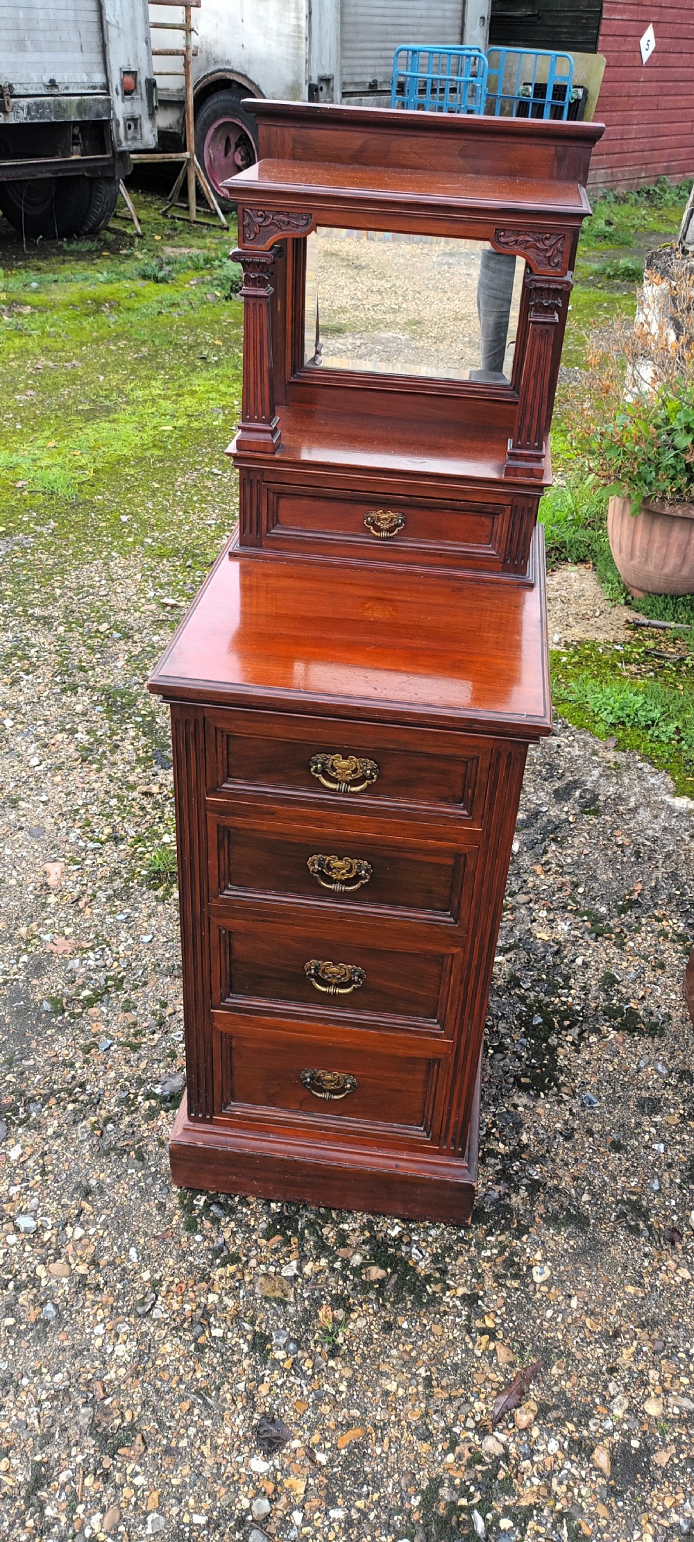 Pair of large Late Victorian bedside chests. View V