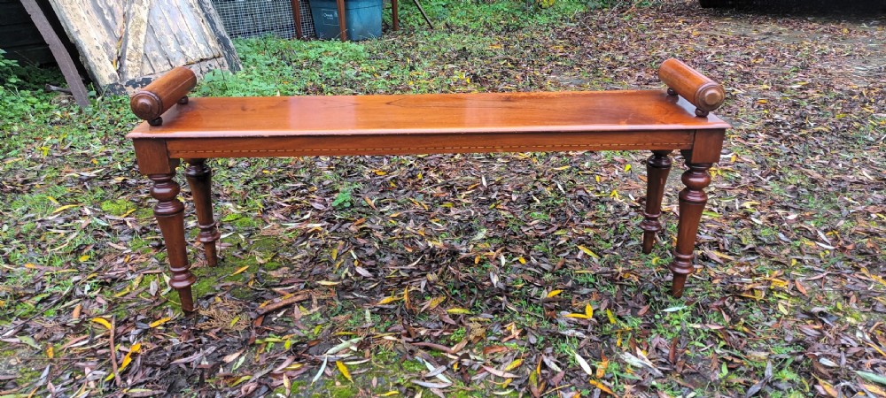 Mahogany hall bench seat. View II