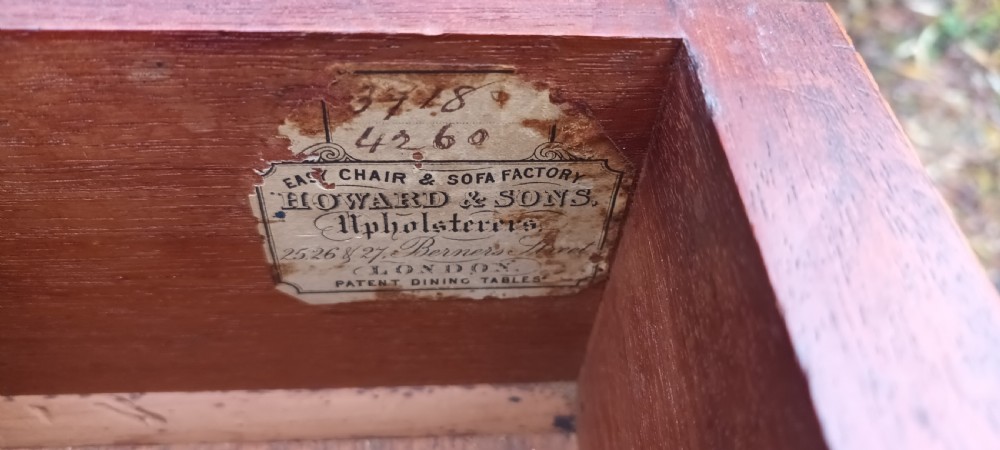 Howard stamped inlaid mahogany side cabinet  View III