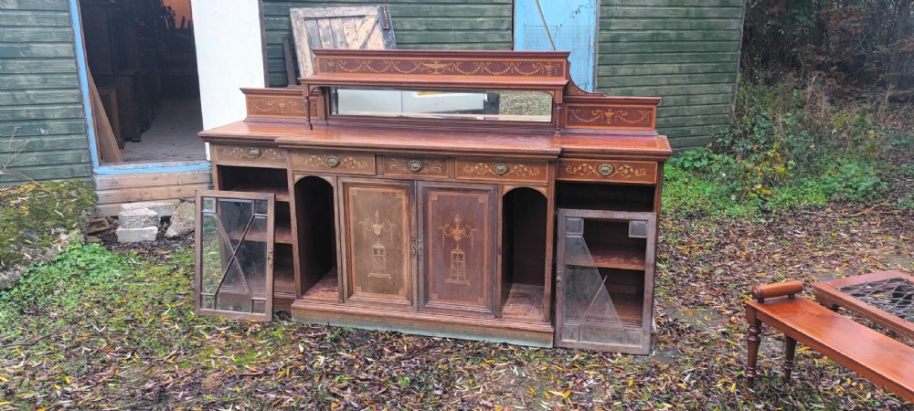 Howard stamped inlaid mahogany side cabinet  View IV