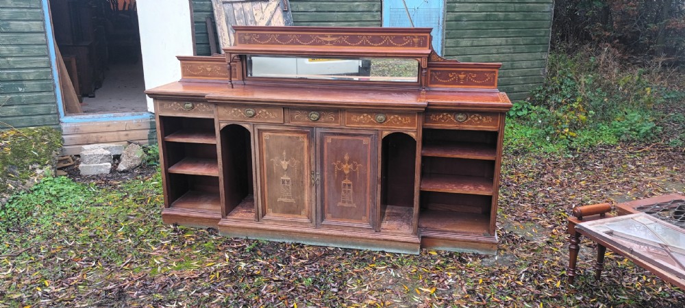 Howard stamped inlaid mahogany side cabinet  View XV