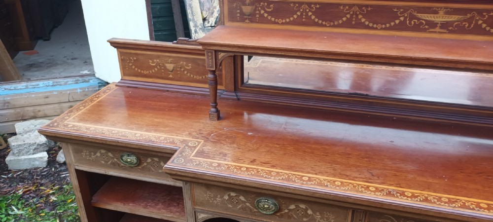 Howard stamped inlaid mahogany side cabinet  View XVII